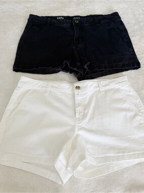 ANA Black and White Women’s Cotton Chino Shorts size 14